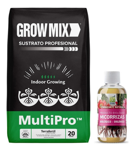 Sustrato Growmix Multipro 20lts Ecomambo Micorrizas 100cc