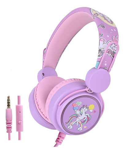 Auriculares Con Micrófono Niños Unicornio, Auriculares Con