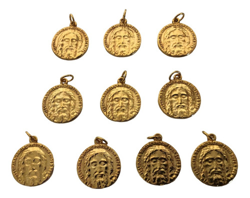 Medallas De La Santa Faz, Baño En Chapa De Oro (10 Piezas)