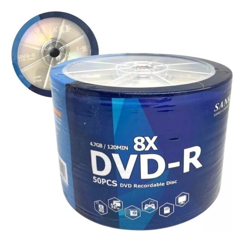 Dvd-r Sankey Logo Por 50 Uni - Unidad a $998