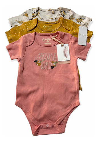 Ropa Bebés, Set 3 Monitos-body Estampados Niñas