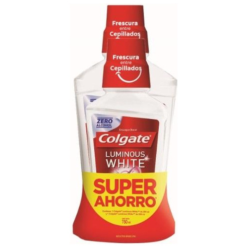 Enjuague Bucal Colgate Plax Luminous White 500 Ml + 250ml