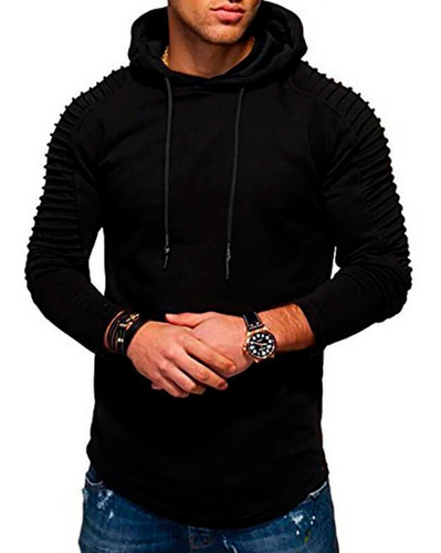 Campera Buzo Hombre Hoodies Capucha Slim Fit Kanguro A21
