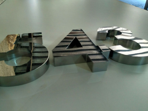 Letras Em Aço Inox Letreiro Caixa Números 3d Fachada 50 Cm
