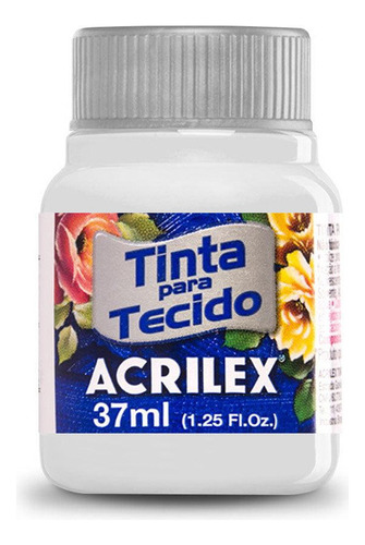 Tinta Acrilex De Tecido Cor Branco Fosco 37ml 1 Unidade