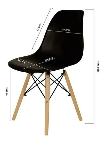 Imagen 5 de 10 de Sillas Eames Patas De Madera 4 Gardenlife Reforzadas Living