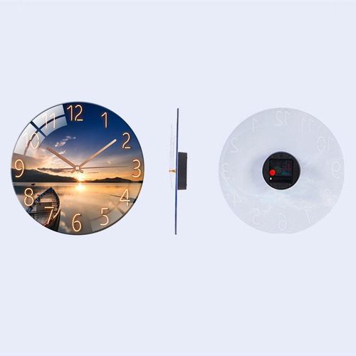 Reloj De Pared Silencioso De De Cristal Para Habitación De