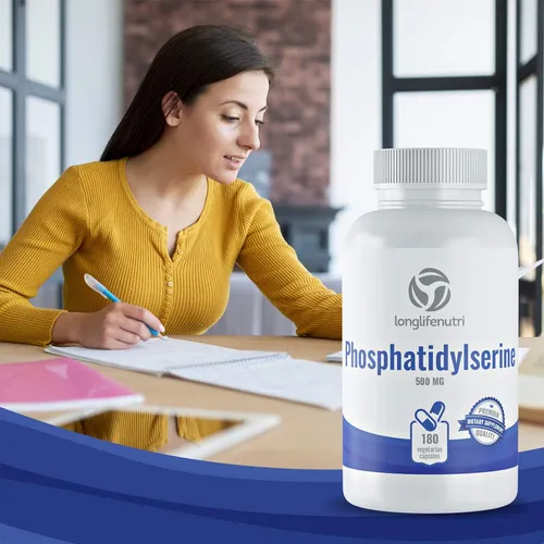 Longlifenutri Fosfatidilserina Pura 500 Mg, Suplemento Para Fortalecer La Memoria, 180 Cápsulas Veganas