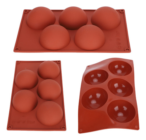 Molde De Silicona Semi Esfera 3pcs Diy Hornear Hacer Calient