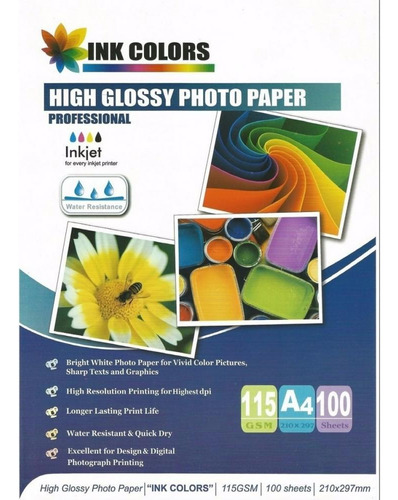 Papel Fotografico Brillante De 115gr A4 X300 Hojas