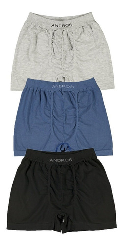 Imagen 2 de 10 de Pack X3 Andros Boxer ALG. Seamless Hombre Art 5015 S Al Xxl