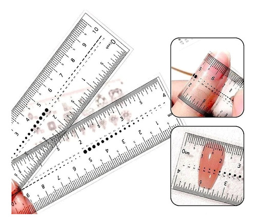 Regla Para Medir Unas Esculpidas Flexible 10 Cm