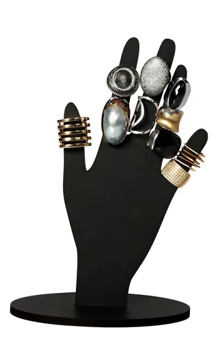 Soporte organizador de anillos y pulseras. Color: negro