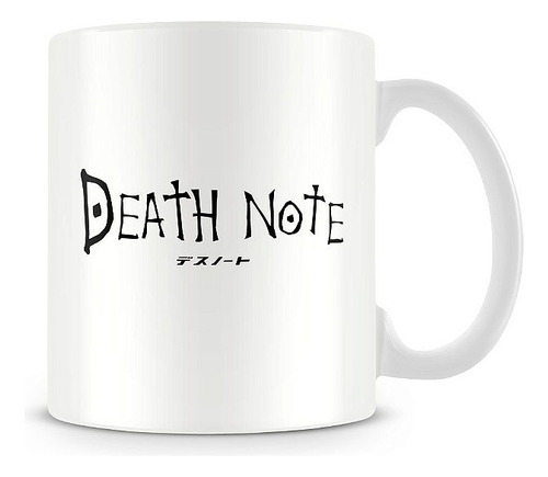 Caneca Death Note Logo Preto Cor Branco