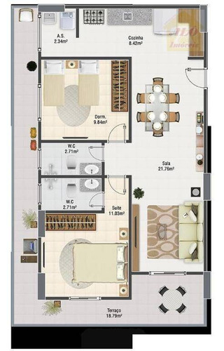 Apartamento À Venda, 87 M² Por R$ 500.000,00 - Caiçara - Praia Grande/sp - Ap2100