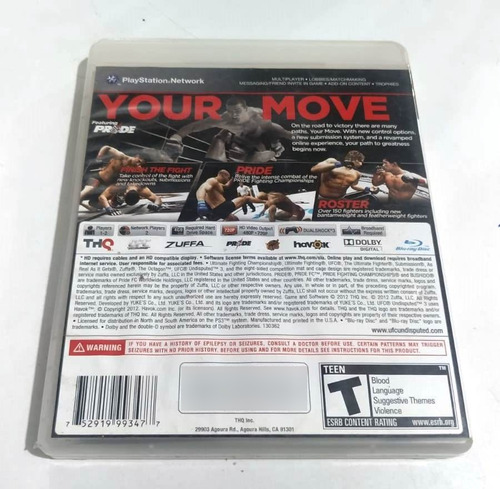Ufc Undisputed 3 Ps3 Midia Fisica Luta Standard Edition (Usado)