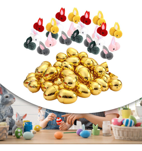 Cestas De Huevos De Pascua Dorados Para Rellenar, 24 Piezas