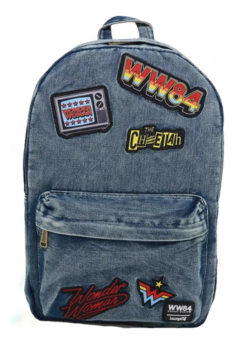 Mochila Mezclilla Wonder Woman Retro Articulo Oficial 100%