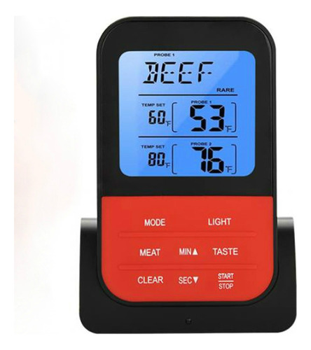 Termómetro Digital Para Alimentos Lcd Negro Con Sensores De