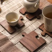 Comprar Koqye Juego De 4 Posavasos De Madera Con Diseño De Posavasos