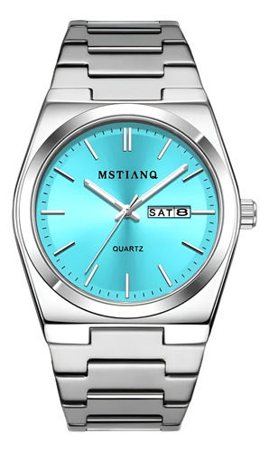 Reloj Vzn Mstianq Deluxe Hombre Acero Inoxidable Mariposa Plateado Plateado Cian