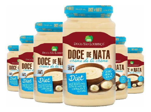 Doce De Nata Diet São Lourenço 390g ( 6 Unidades )