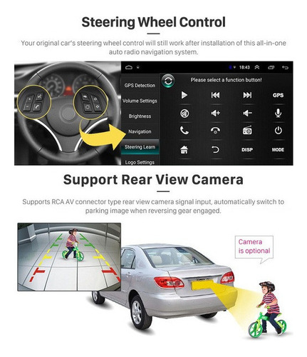 Para 7 Pulgadas 2 Din Coche Radio 2.5d Gps Android Media