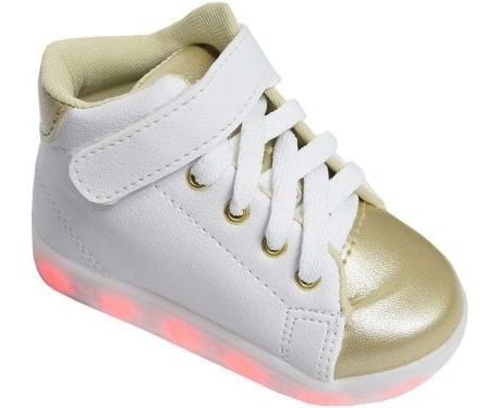 Tênis Led Cano Alto Branco - Do 22 Ao 27 - R$ 120,00 em Mercado Livre