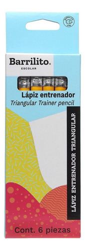 Lápiz Entrenador Barrilito Grafito Triangular Caja C/6 /v