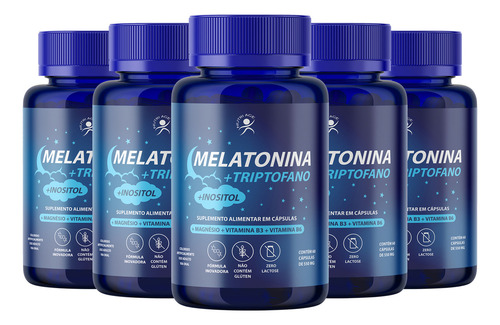 Melatonina + Triptofano + Inositol + Magnésio C/300 Cápsulas Sabor N/D