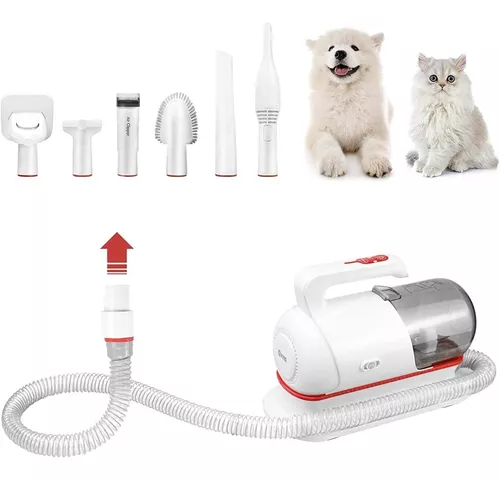  Kit de aspiradora de aseo de mascotas, aspiradora de pelo de  perro y cepillo para pelos de perros, con 5 herramientas de aseo de mascotas  para perros, gatos y otros animales (