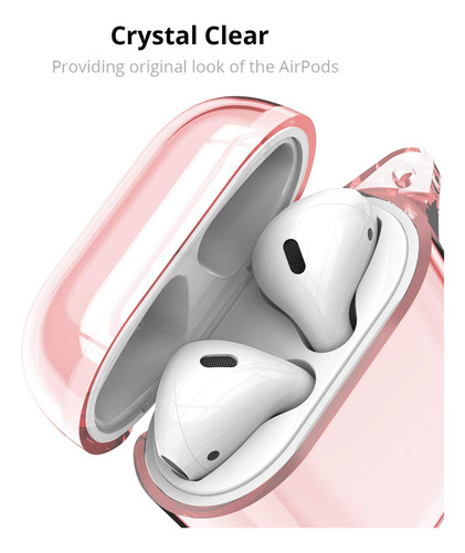 USTIYA Funda Para AirPods 2 Y 1 Case Protector TPU Carcasa Color Transparente Rojo/rosa/mujer Cover
