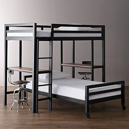 Cama Cucheta De Hierro En L/ Con Escritorio