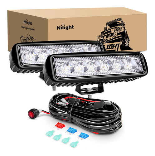 Nilight 2 Luz Led Trabajo 18 W Antiniebla Todoterreno Kit 16