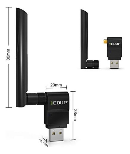 Edup Adaptador Wifi Usb Adaptador De Red Inalámbrico De Dobl
