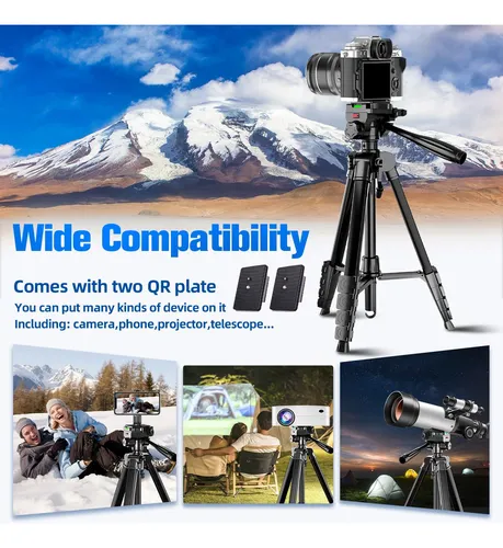 Trípode De Cámara Arsoer 74 Dslr Con 2 Placas Qr Para Sony/n