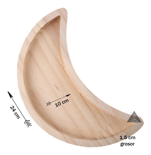 Bandeja De Madera Media Luna 24cm