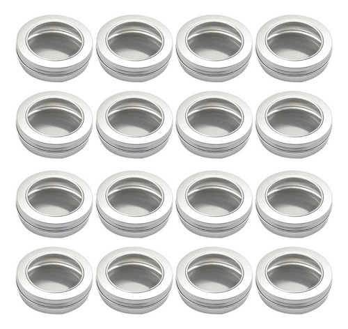 24 Tarros De Aluminio De 100 Ml Con Tapa Transparente A Prue