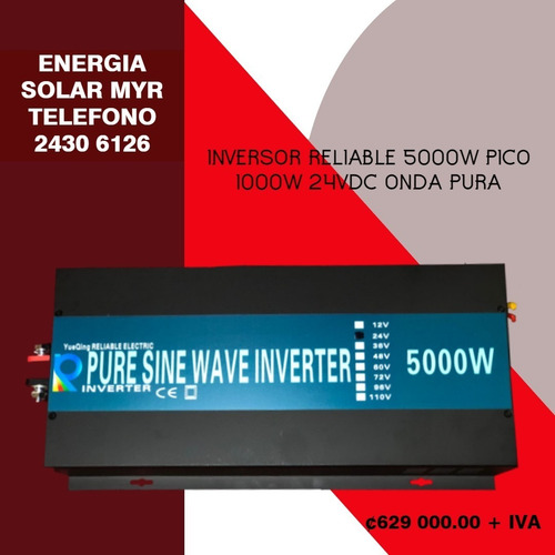 Imagen 1 de 1 de Inversor Reliable 5000w 24v Onda Pura