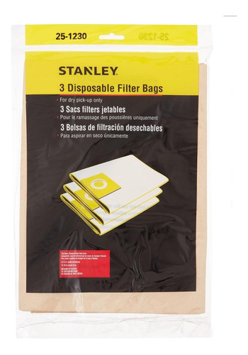 Bolsas Para Aspiradora 15-19 Lts 3 Uds Stanley 25-1230