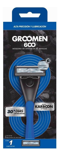 Rasuradora Groomen 600, 6 Cuchillas, 1 Mango + Cartucho