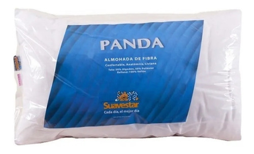 Imagen 1 de 3 de Almohada Suavestar Panda Fibra 70x40 Anatómica Y Liviana