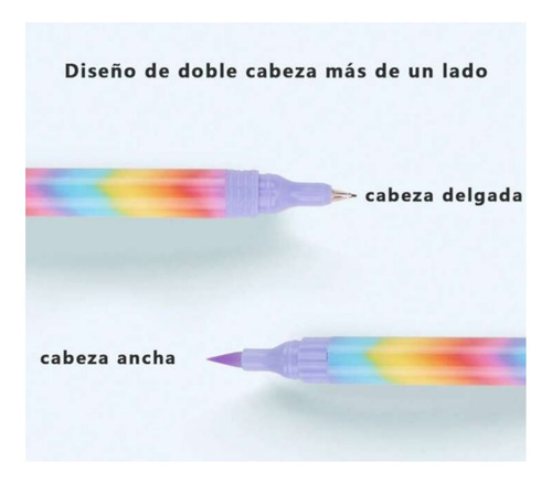 6 Plumones Doble Punta Pincel Y Punta Fina