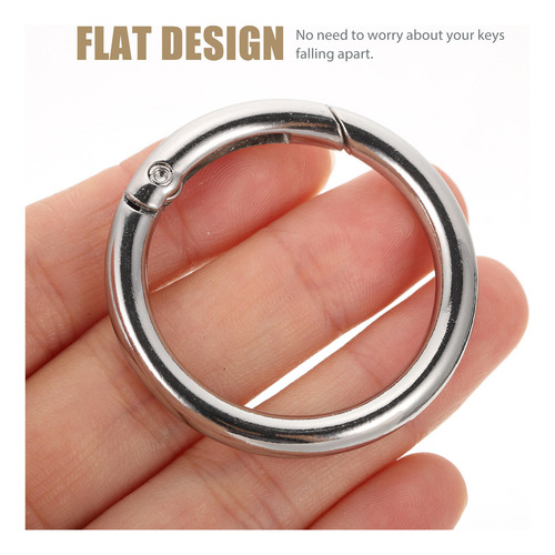 Llavero Circular De Metal Con Anillos Redondos, 10 Unidades