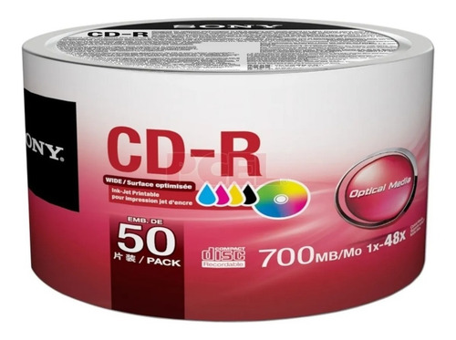 Imagen 1 de 3 de Cd Sony Printable X50 -envio Gratis A Todo El Pais