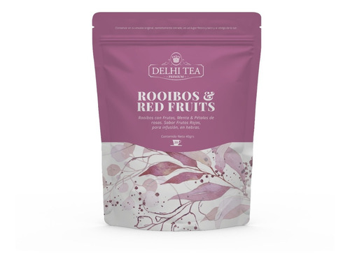 Imagen 1 de 1 de Delhi Tea Premium Rooibos Red Fruits Té En Hebras 40 G
