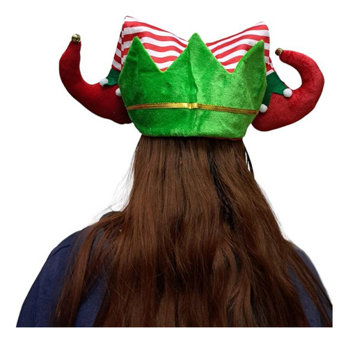 Gorro Pies Duende Santa Claus Navideño Navidad Para Adulto Color Rojo/verde