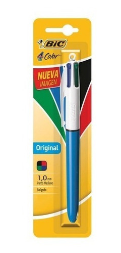 Boligrafo Bic Cuatricolor 4 Colores 1 Pza Punto Medio 1.0 Mm