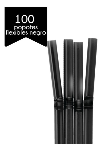 100 Popotes Flexibles Biodegradable A Base De Planta Pla