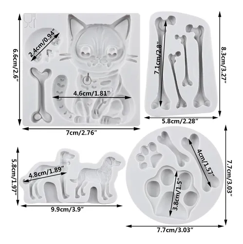 Lingzhi Gato Moldes Para Perros Cat Paw Path Silicona Molde